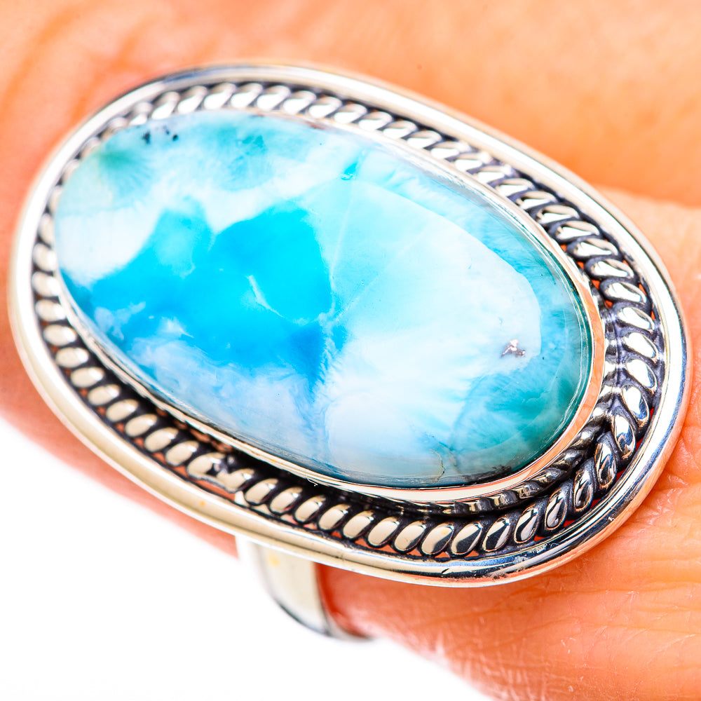 Larimar Rings handcrafted by Anasilvercos - RING130725