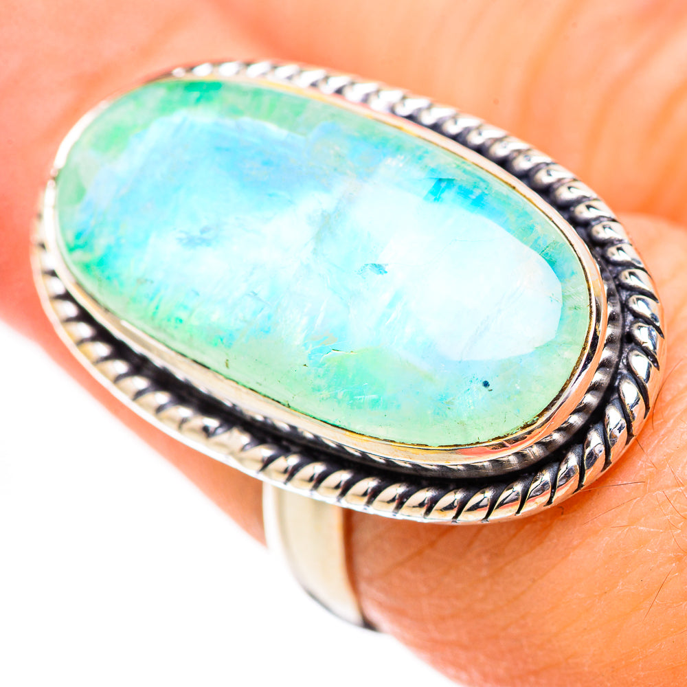 Green Moonstone Rings handcrafted by Anasilvercos - RING130727