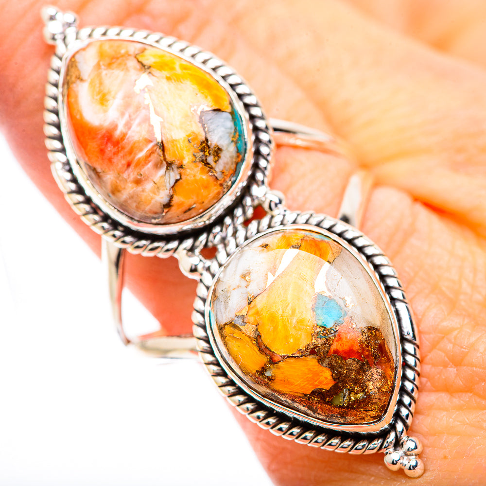 Spiny Oyster Turquoise Rings handcrafted by Anasilvercos - RING130733