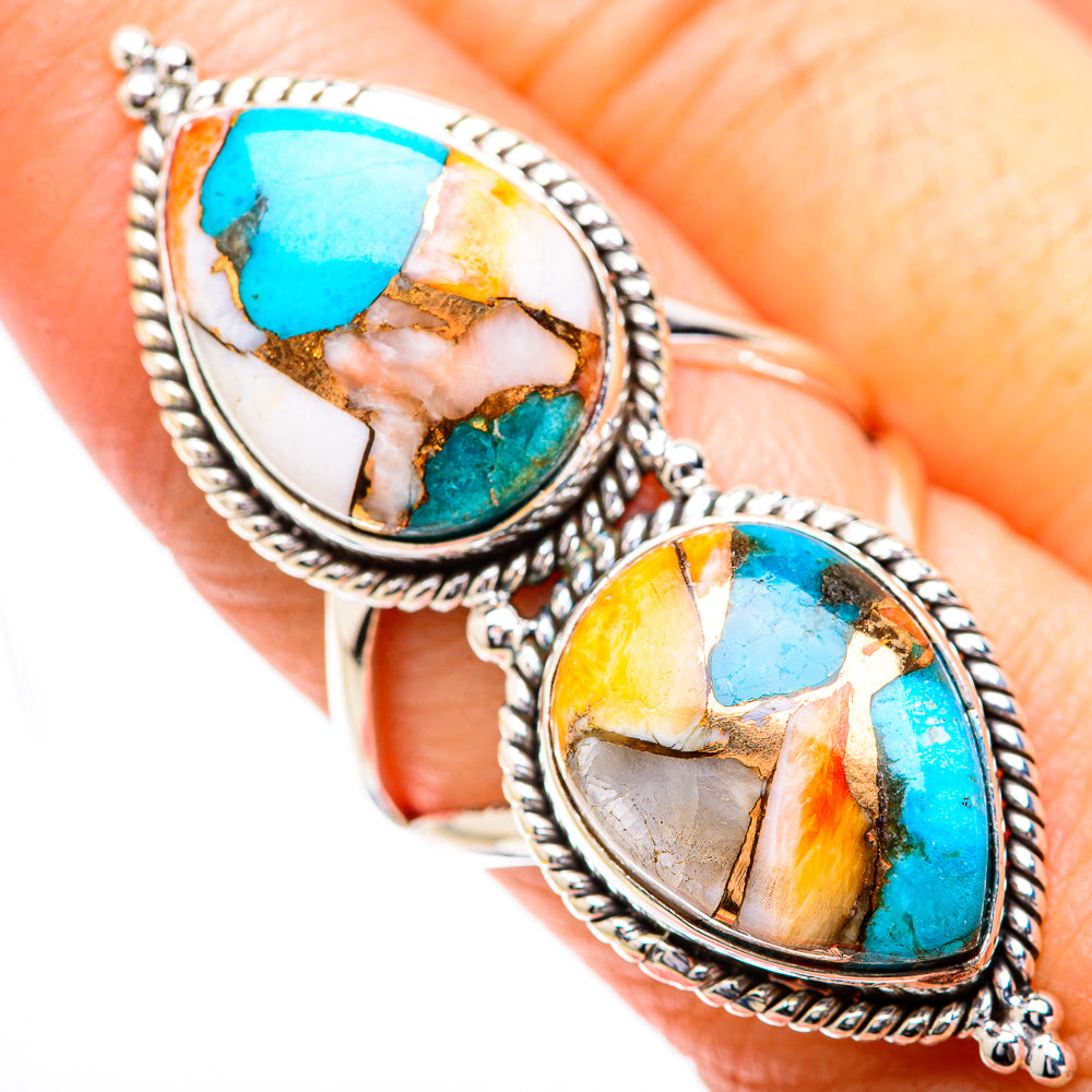 Spiny Oyster Turquoise Rings handcrafted by Anasilvercos - RING130744