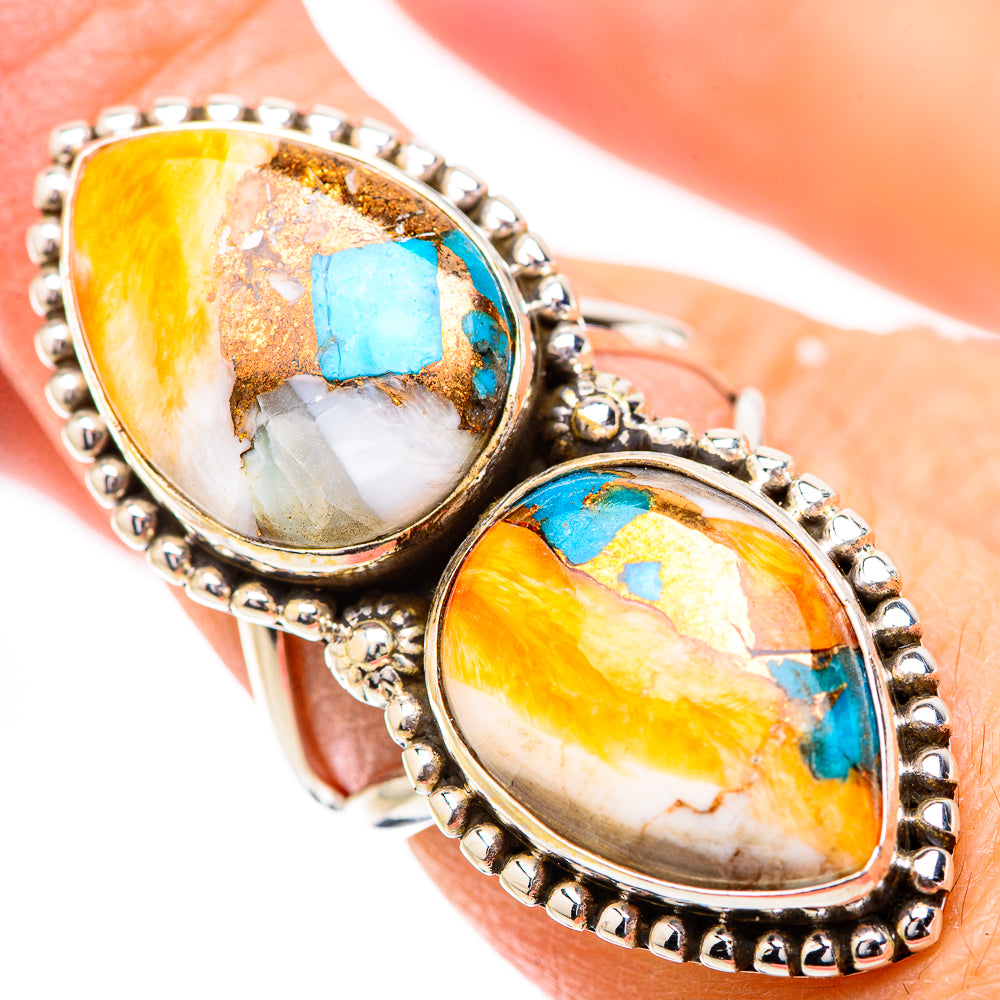 Spiny Oyster Turquoise Rings handcrafted by Anasilvercos - RING130747