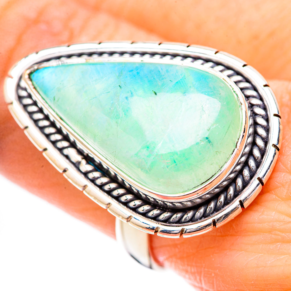 Green Moonstone Rings handcrafted by Anasilvercos - RING130751