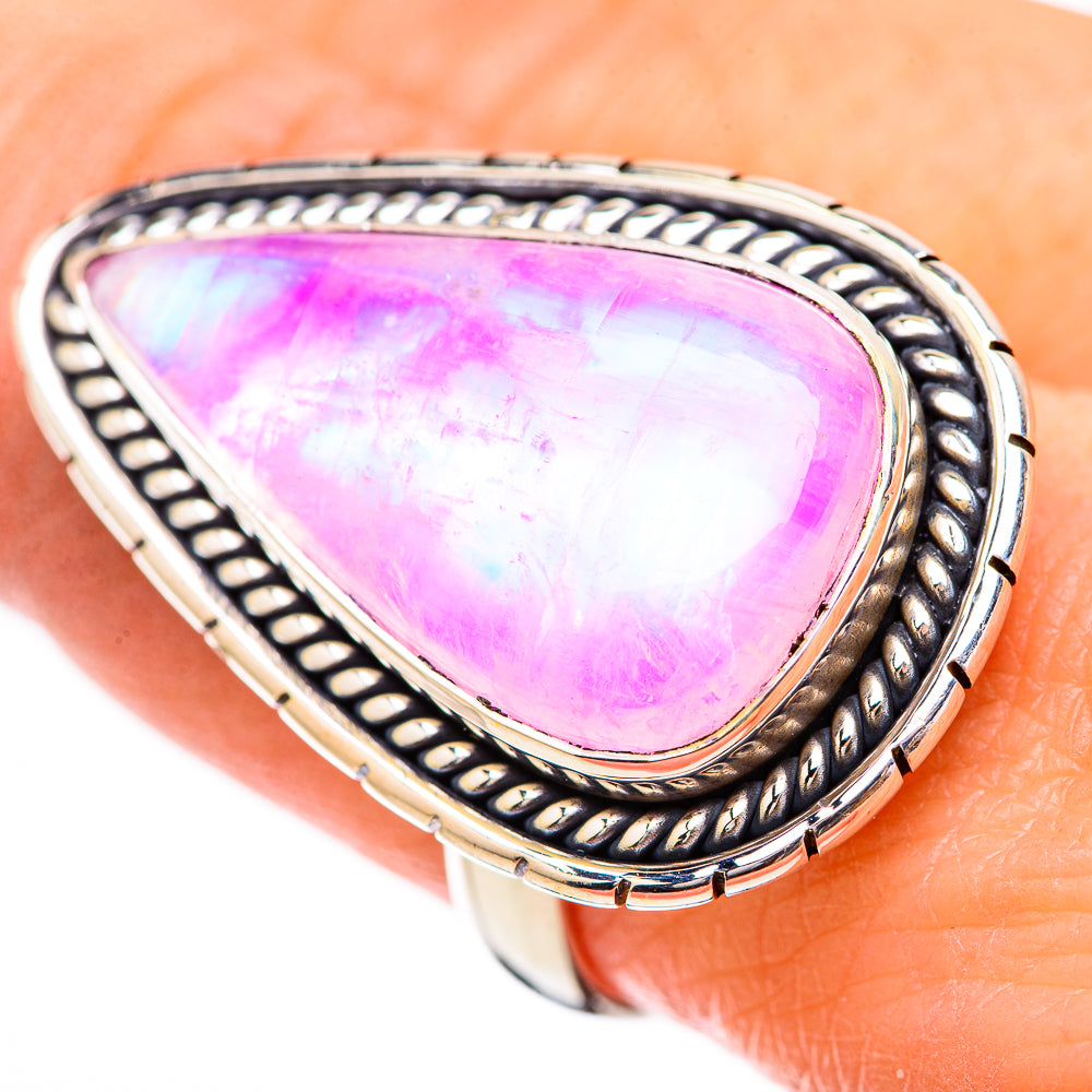 Pink Moonstone Rings handcrafted by Anasilvercos - RING130755