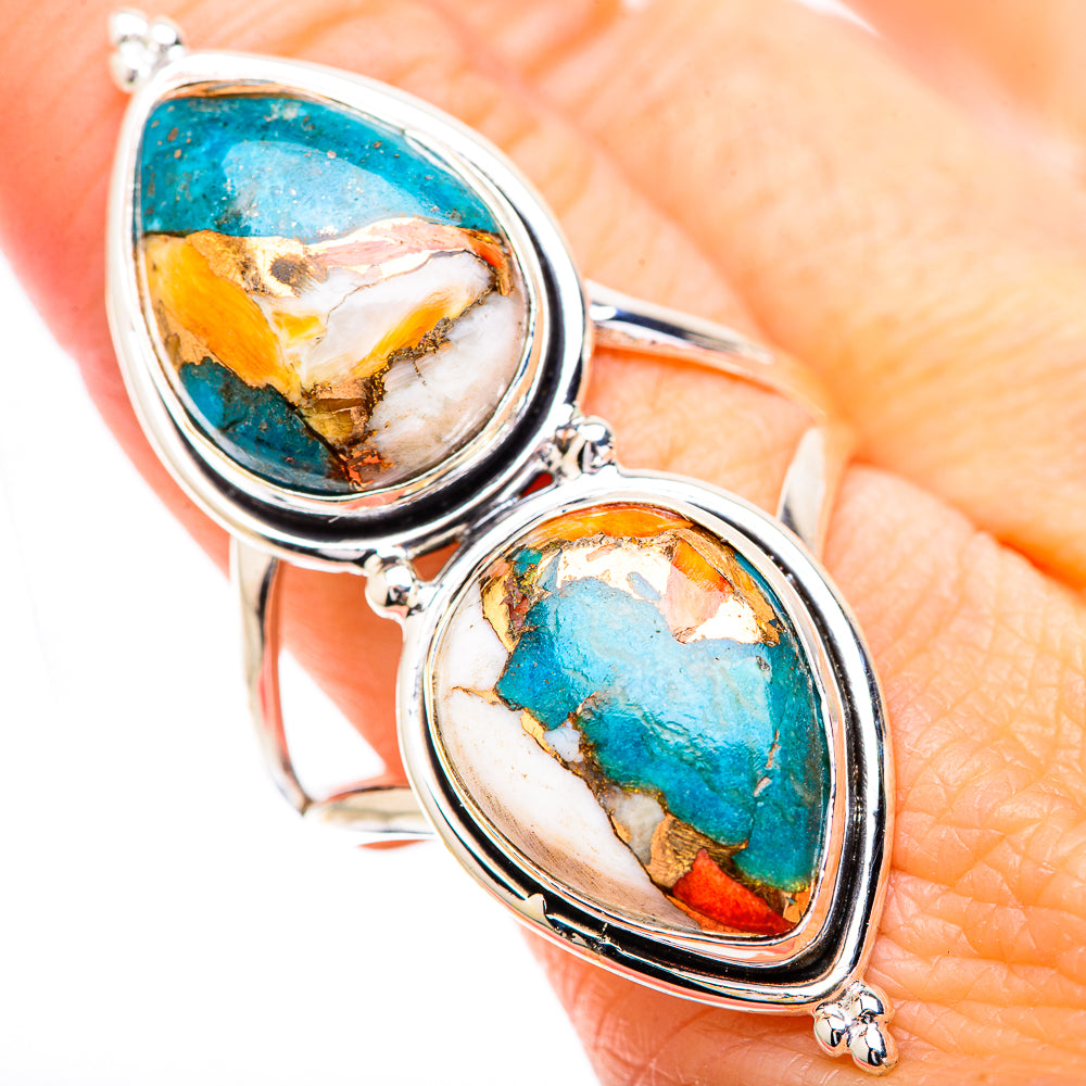 Spiny Oyster Turquoise Rings handcrafted by Anasilvercos - RING130765