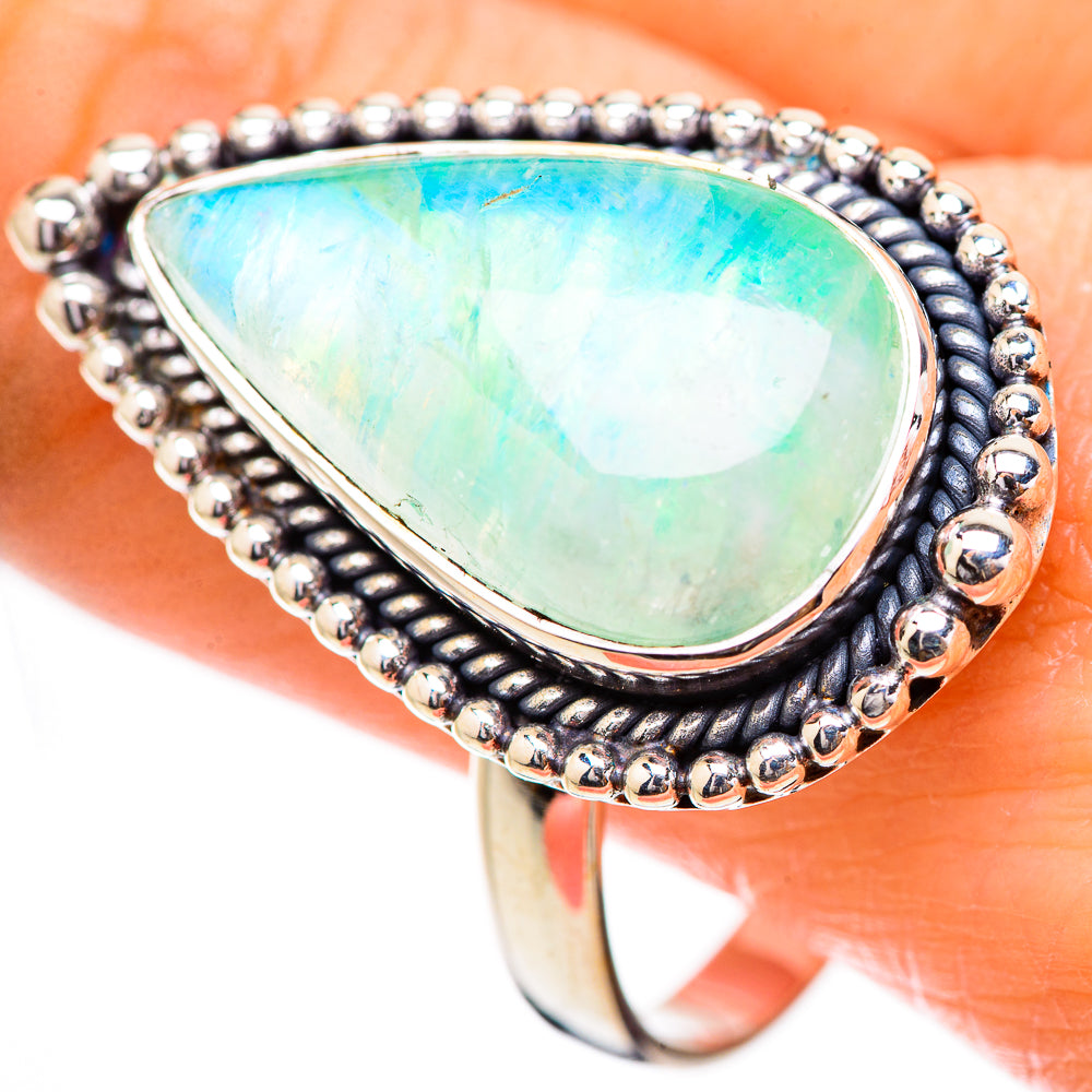Green Moonstone Rings handcrafted by Anasilvercos - RING130771