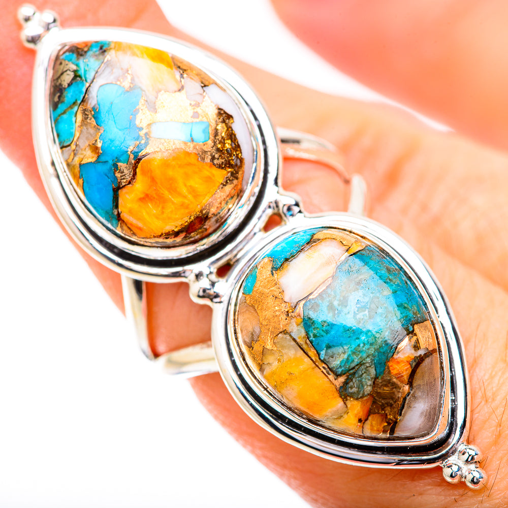 Spiny Oyster Turquoise Rings handcrafted by Anasilvercos - RING130784