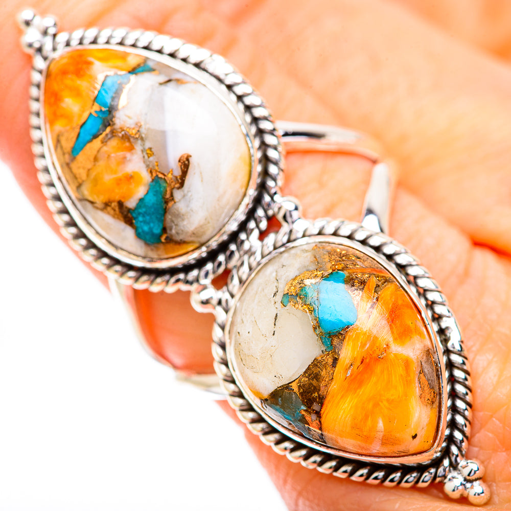 Spiny Oyster Turquoise Rings handcrafted by Anasilvercos - RING130786