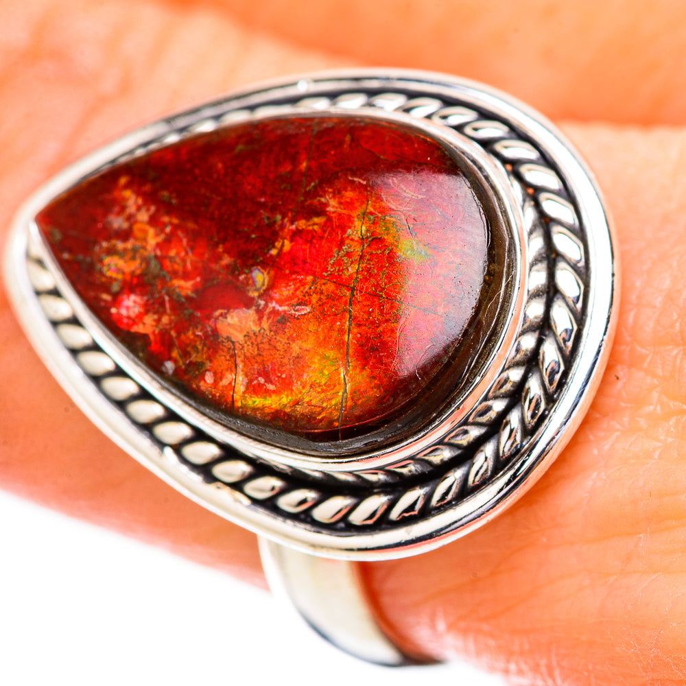 Ammolite Rings handcrafted by Anasilvercos - RING130810