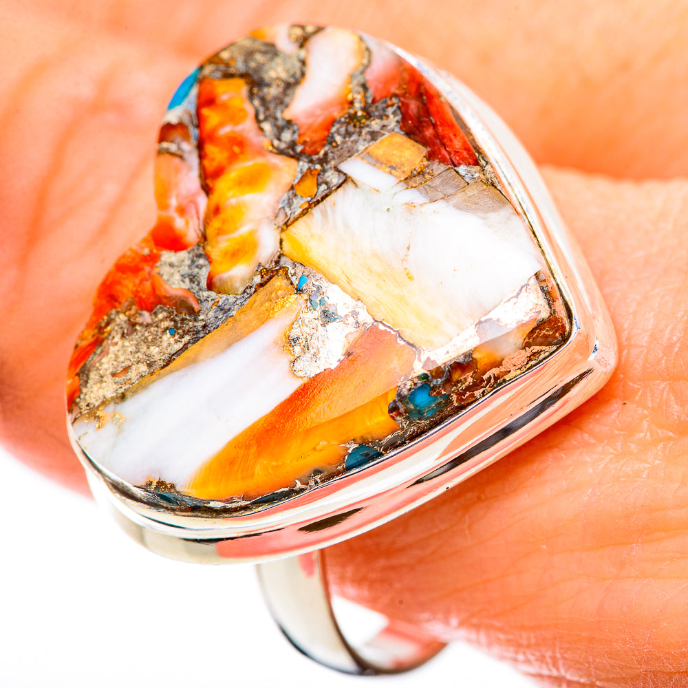 Spiny Oyster Turquoise Rings handcrafted by Anasilvercos - RING130815