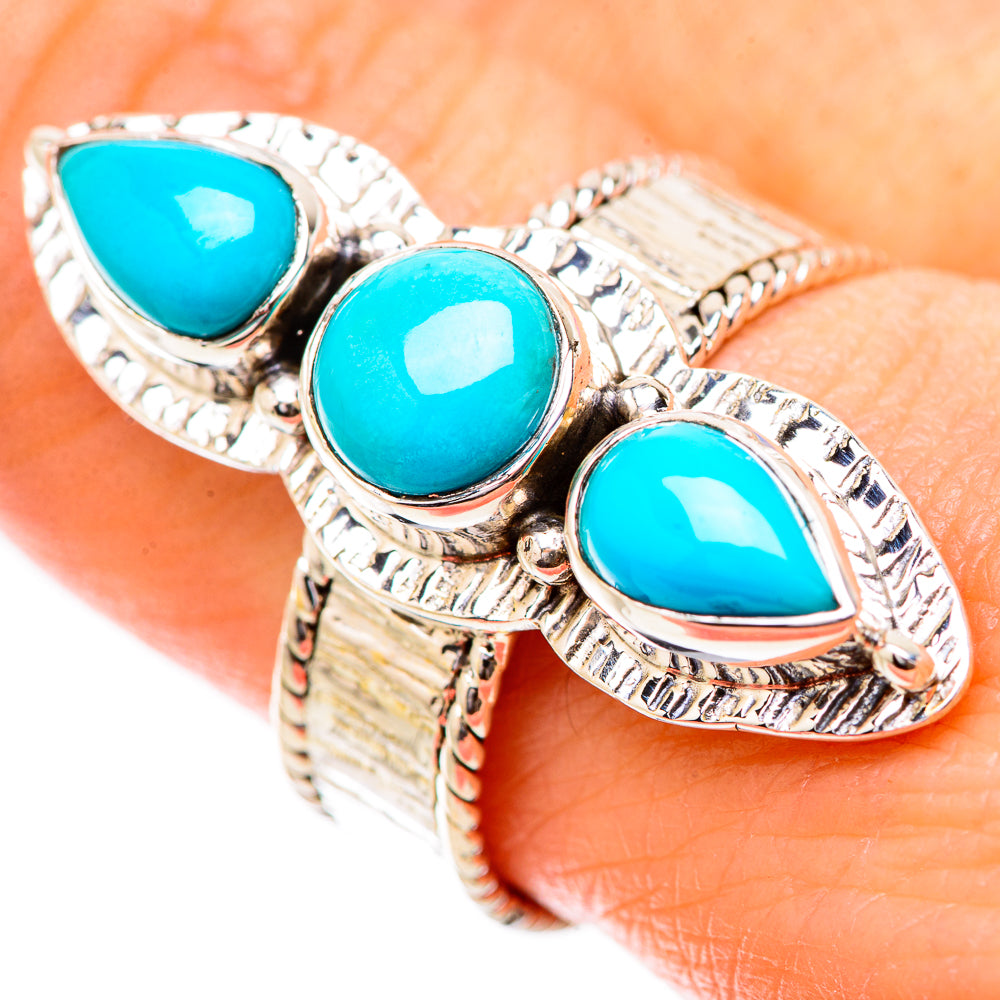 Sleeping Beauty Turquoise Rings handcrafted by Anasilvercos - RING130822