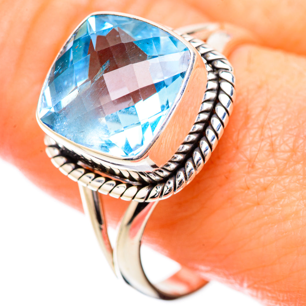 Blue Topaz Rings handcrafted by Anasilvercos - RING130827