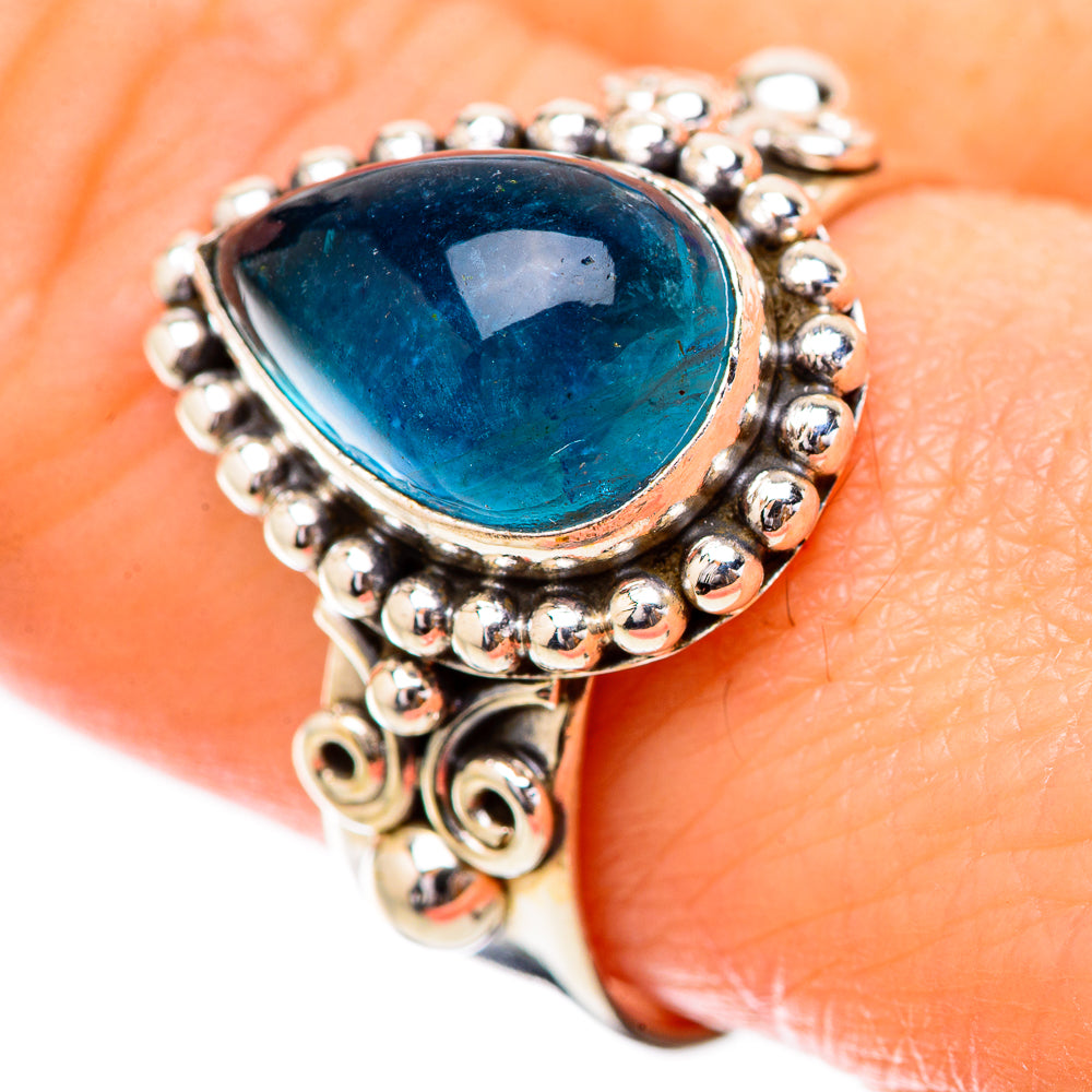Blue Fluorite Rings handcrafted by Anasilvercos - RING130828