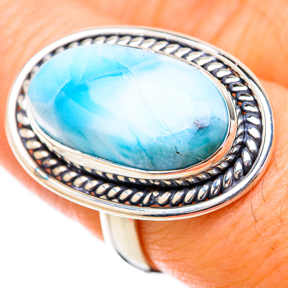 Larimar Rings handcrafted by Anasilvercos - RING130829