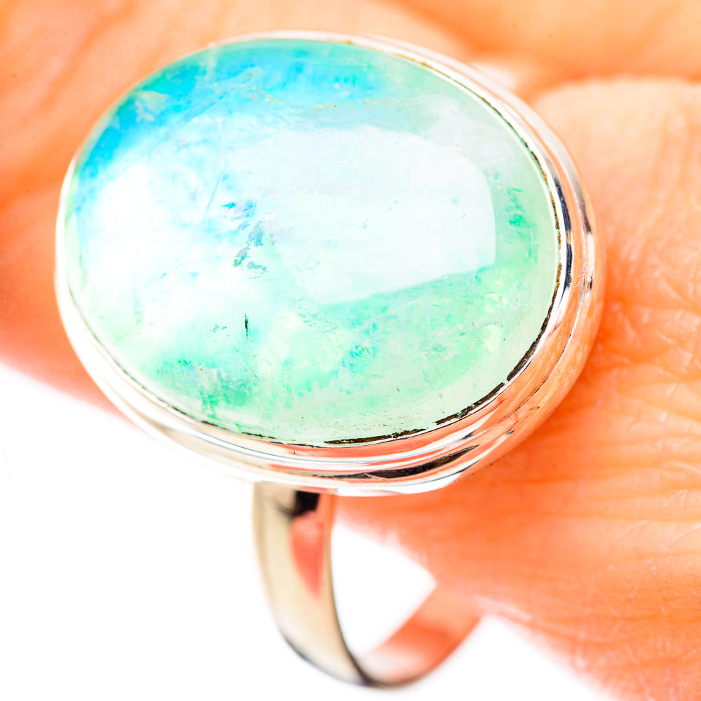 Green Moonstone Rings handcrafted by Anasilvercos - RING130831
