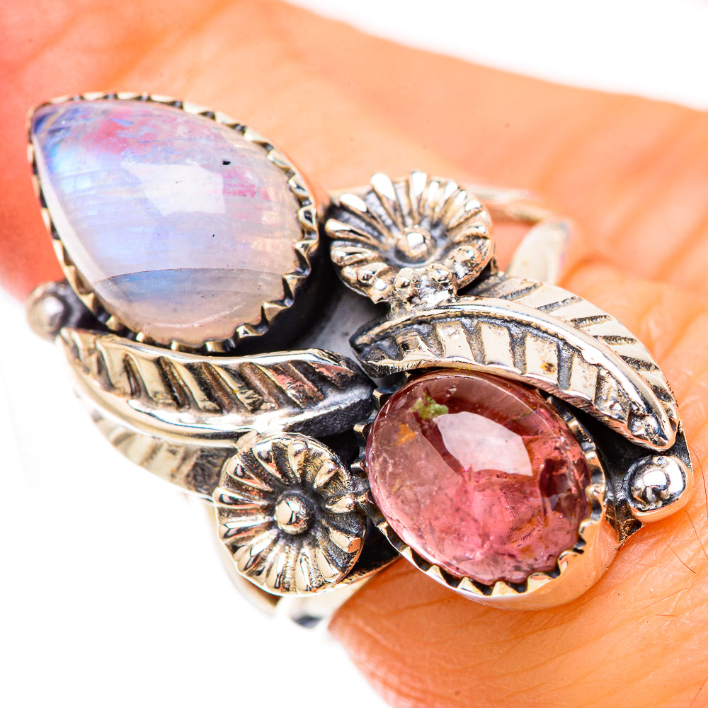Rainbow Moonstone Rings handcrafted by Anasilvercos - RING130838