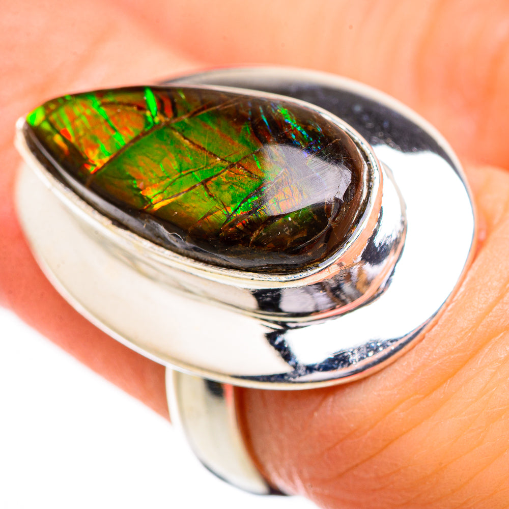 Ammolite Rings handcrafted by Anasilvercos - RING130852