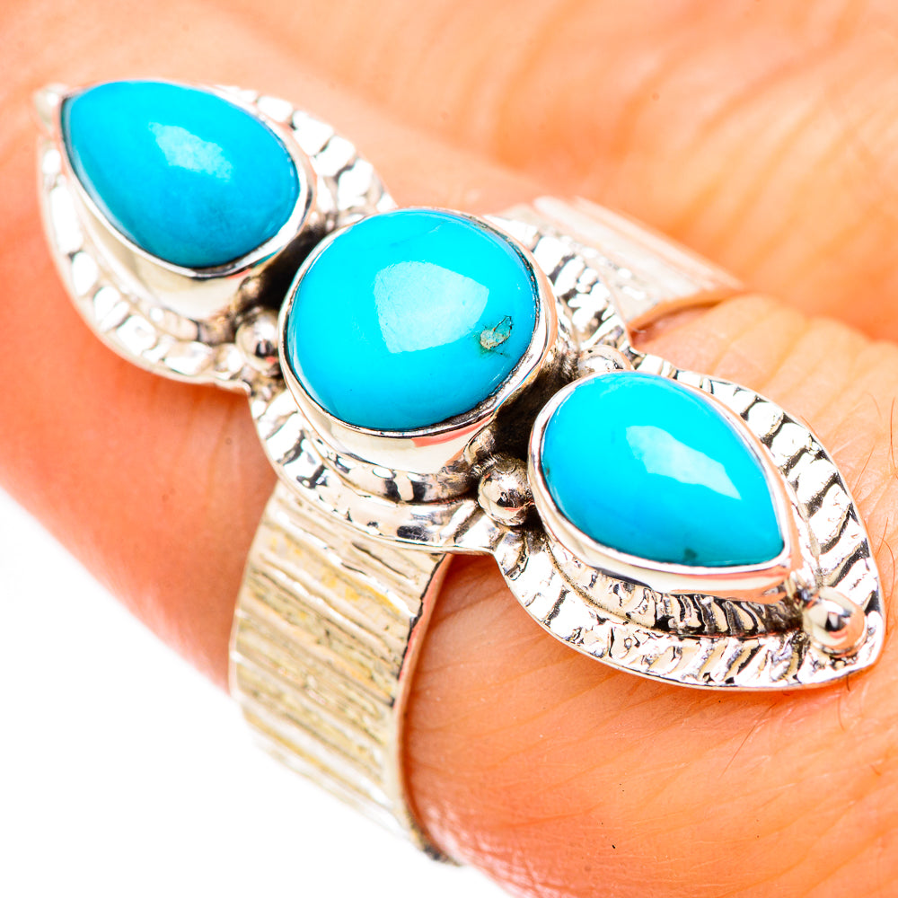 Sleeping Beauty Turquoise Rings handcrafted by Anasilvercos - RING130857