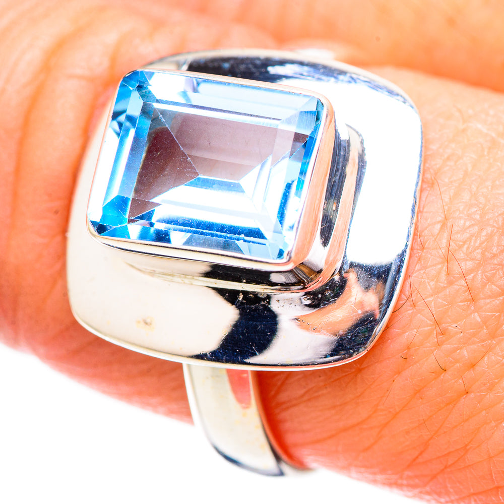 Blue Topaz Rings handcrafted by Anasilvercos - RING130864