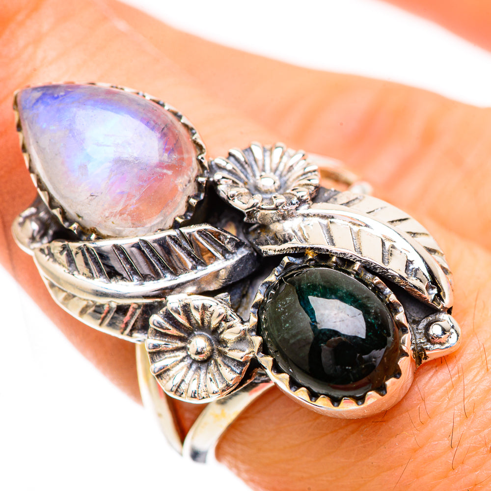 Rainbow Moonstone Rings handcrafted by Anasilvercos - RING130867