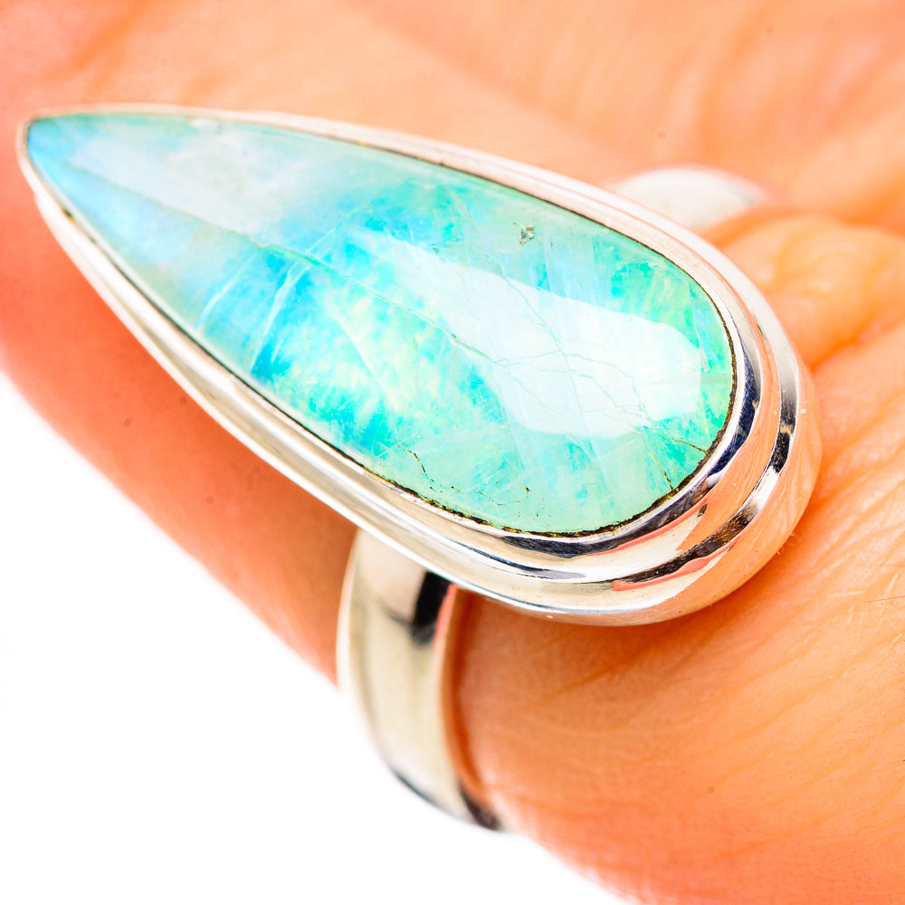 Green Moonstone Rings handcrafted by Anasilvercos - RING130868