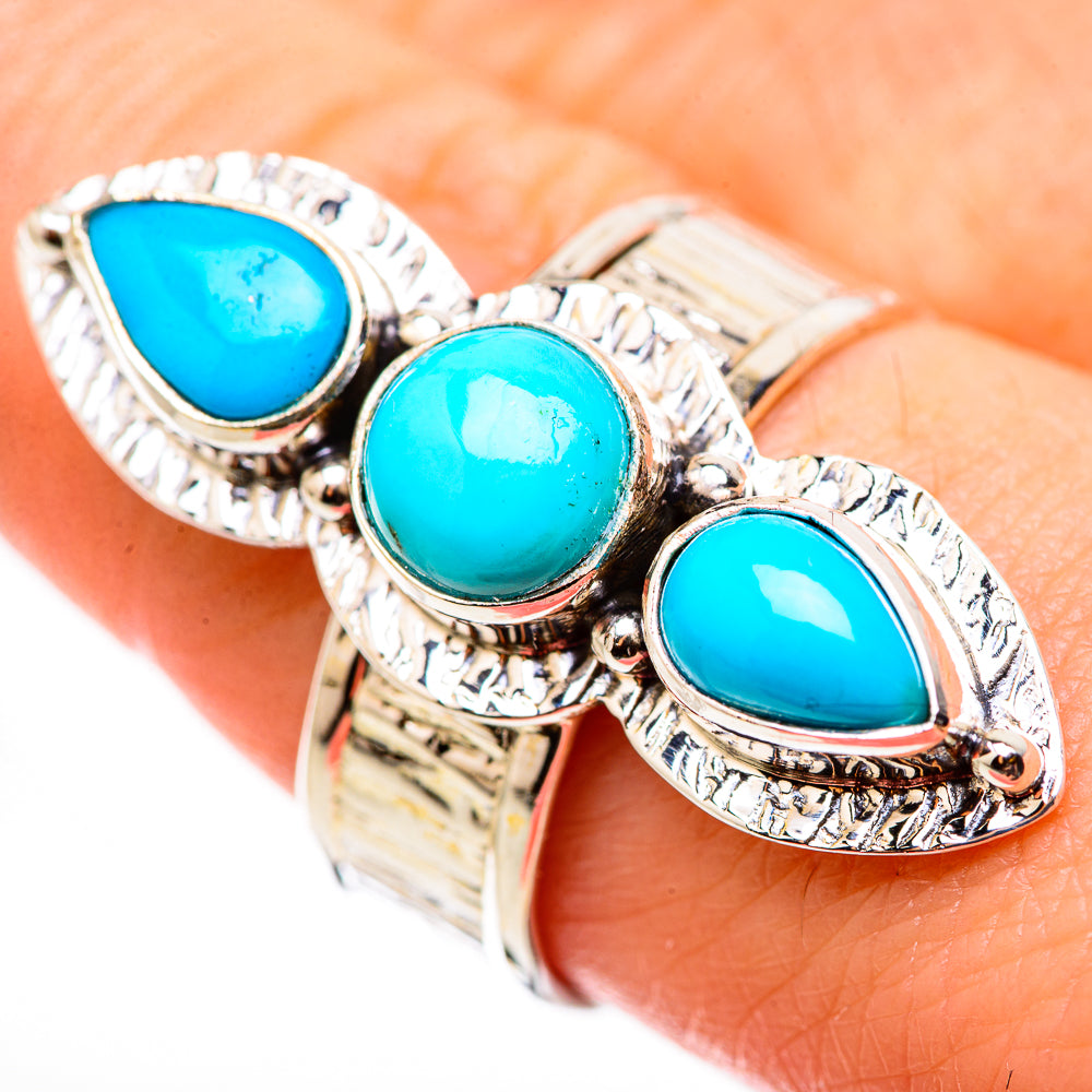 Sleeping Beauty Turquoise Rings handcrafted by Anasilvercos - RING130871