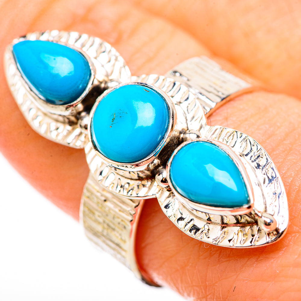 Sleeping Beauty Turquoise Rings handcrafted by Anasilvercos - RING130894