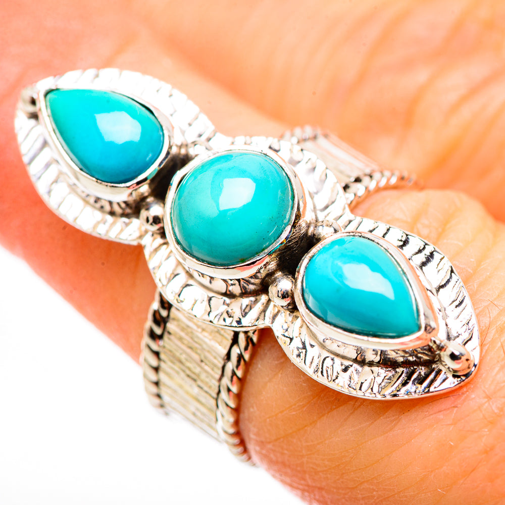 Sleeping Beauty Turquoise Rings handcrafted by Anasilvercos - RING130899