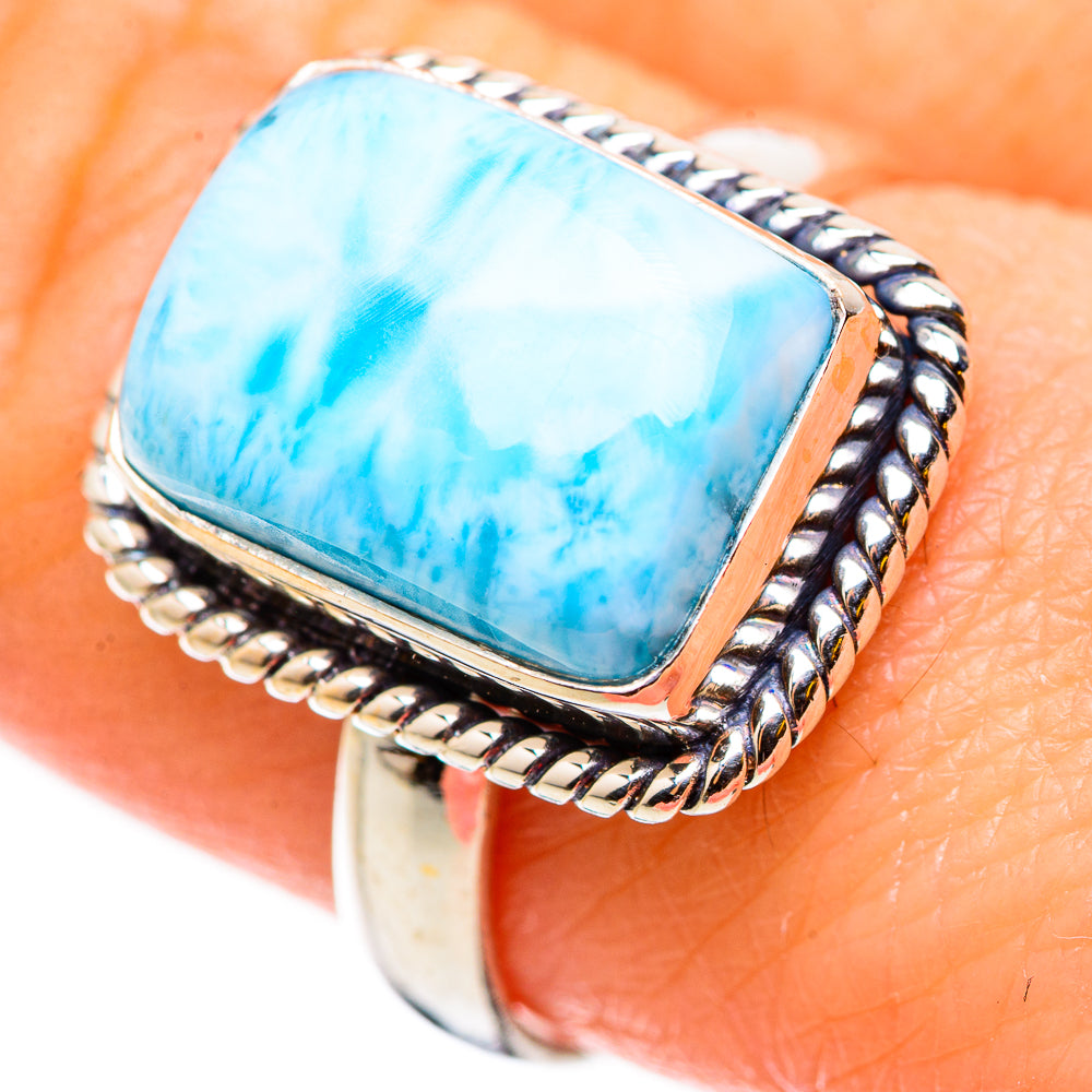 Larimar Rings handcrafted by Anasilvercos - RING130900