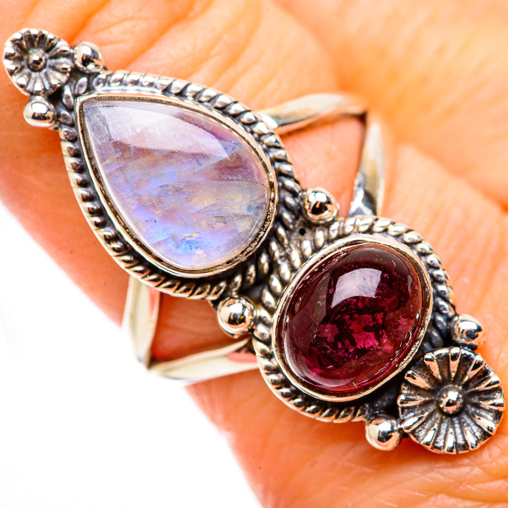 Rainbow Moonstone Rings handcrafted by Anasilvercos - RING130907