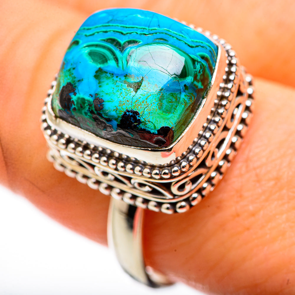 Malachite In Chrysocolla Rings handcrafted by Anasilvercos - RING130912