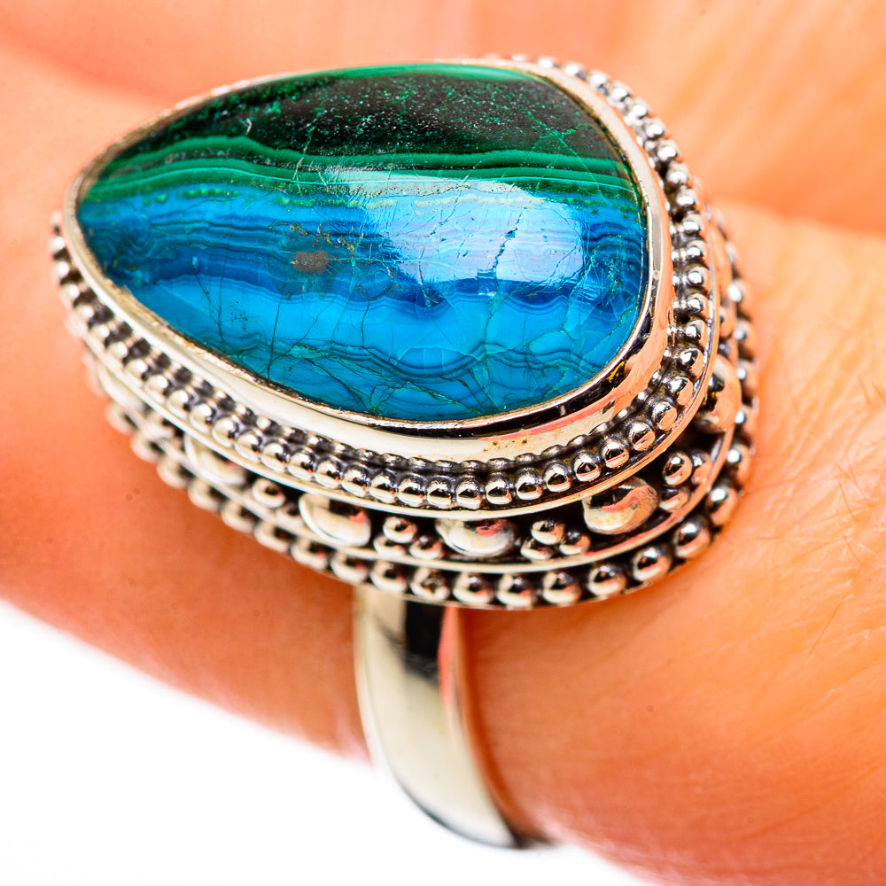 Malachite In Chrysocolla Rings handcrafted by Anasilvercos - RING130915