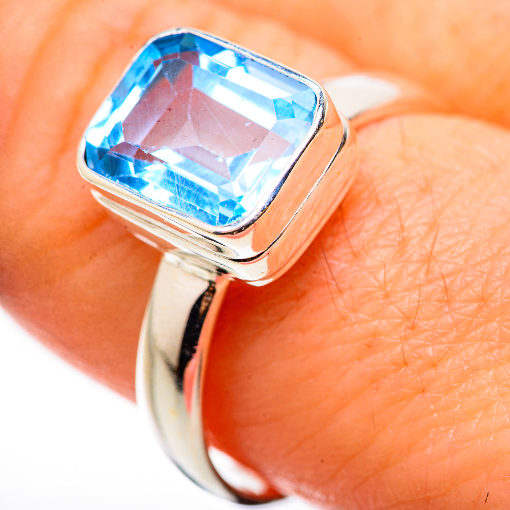 Blue Topaz Rings handcrafted by Anasilvercos - RING130921