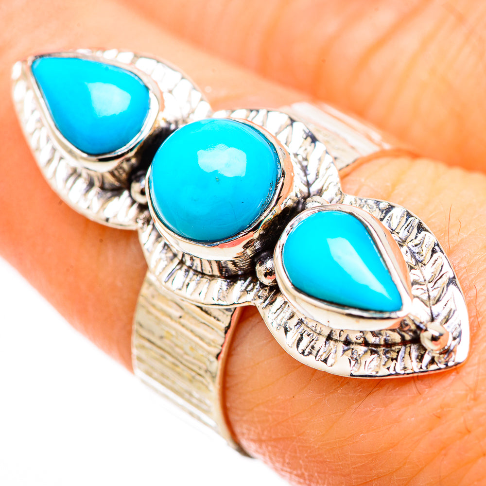 Sleeping Beauty Turquoise Rings handcrafted by Anasilvercos - RING130922
