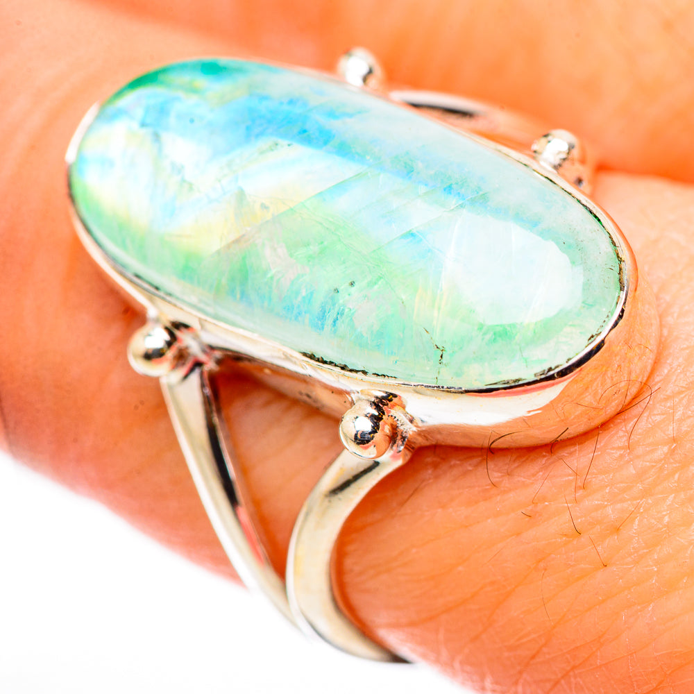 Green Moonstone Rings handcrafted by Anasilvercos - RING130927