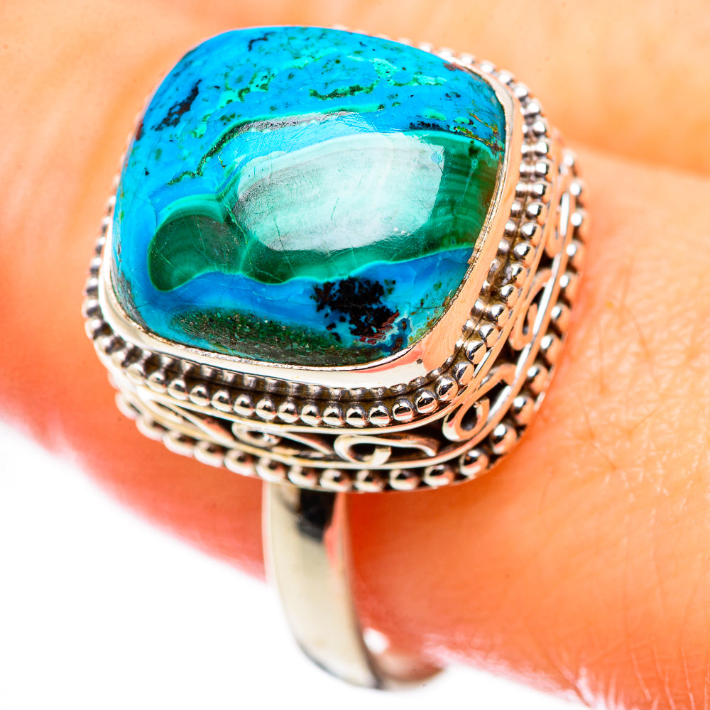 Malachite In Chrysocolla Rings handcrafted by Anasilvercos - RING130938
