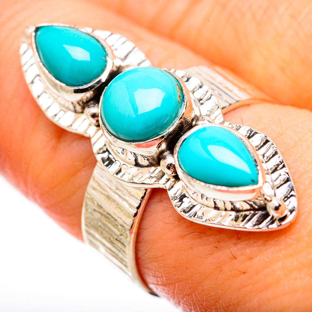 Sleeping Beauty Turquoise Rings handcrafted by Anasilvercos - RING130939