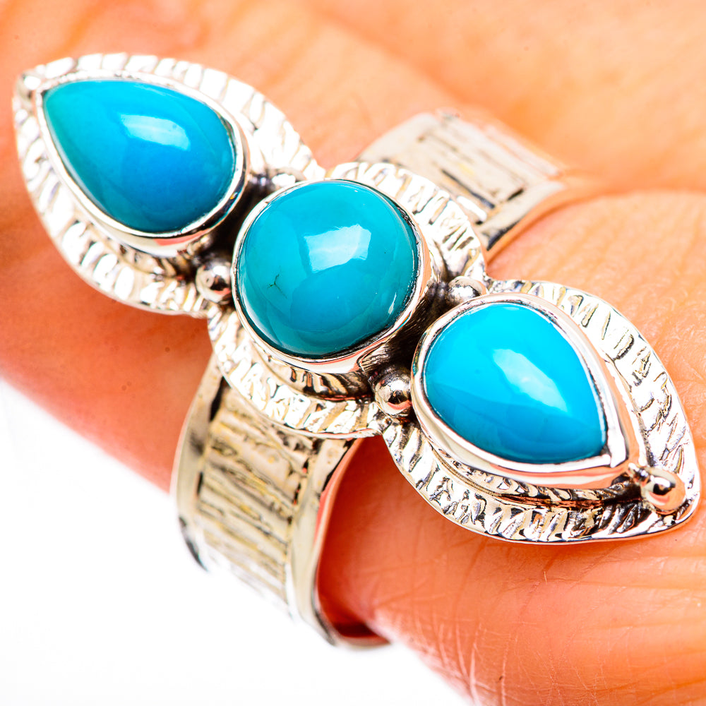 Sleeping Beauty Turquoise Rings handcrafted by Anasilvercos - RING130944