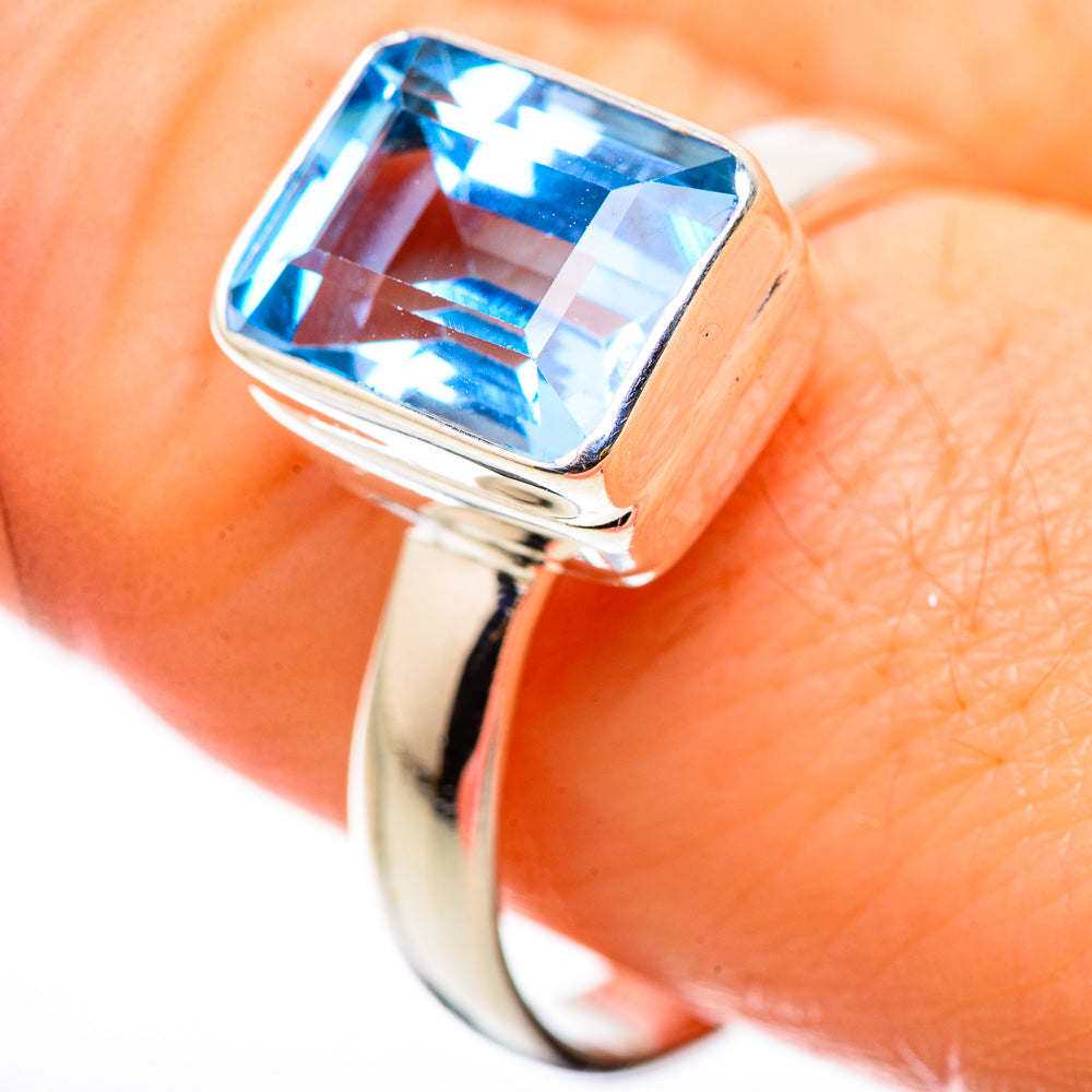 Blue Topaz Rings handcrafted by Anasilvercos - RING130946