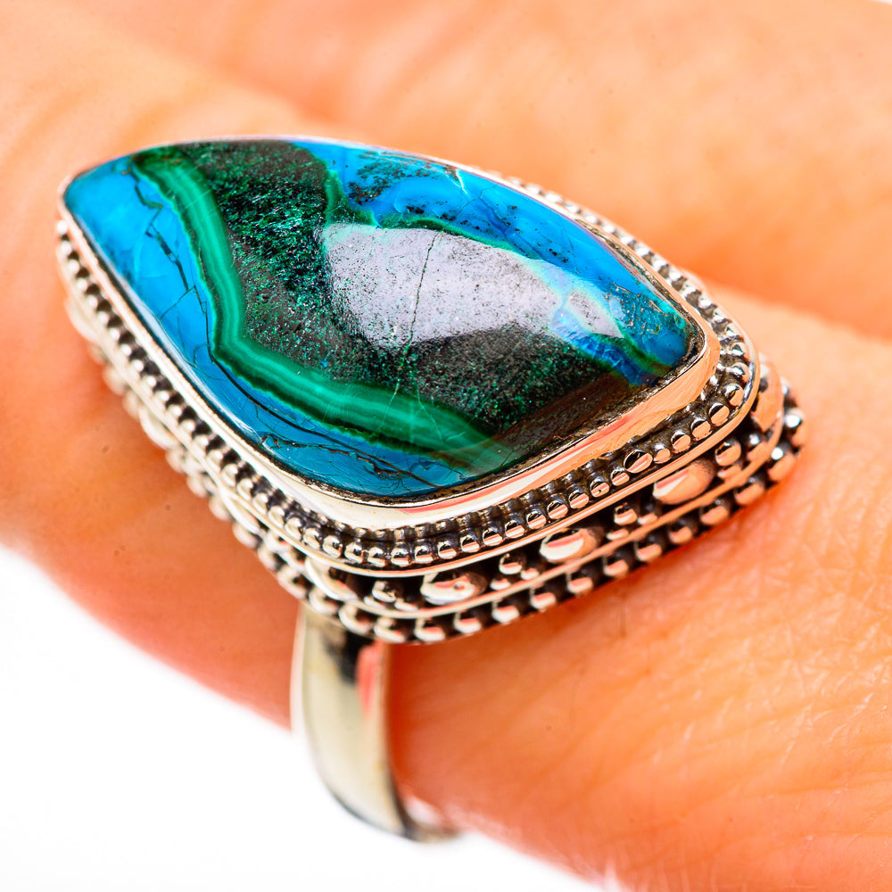 Malachite In Chrysocolla Rings handcrafted by Anasilvercos - RING130957