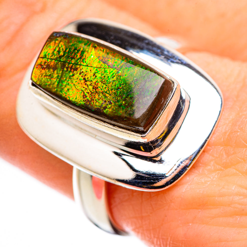 Ammolite Rings handcrafted by Anasilvercos - RING130959