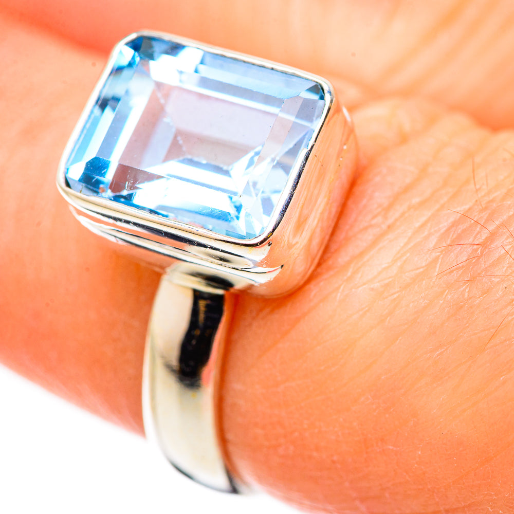 Blue Topaz Rings handcrafted by Anasilvercos - RING130961
