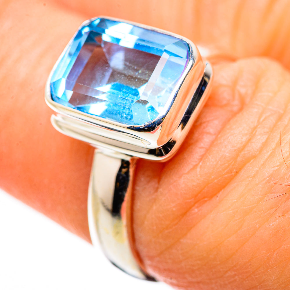 Blue Topaz Rings handcrafted by Anasilvercos - RING130979