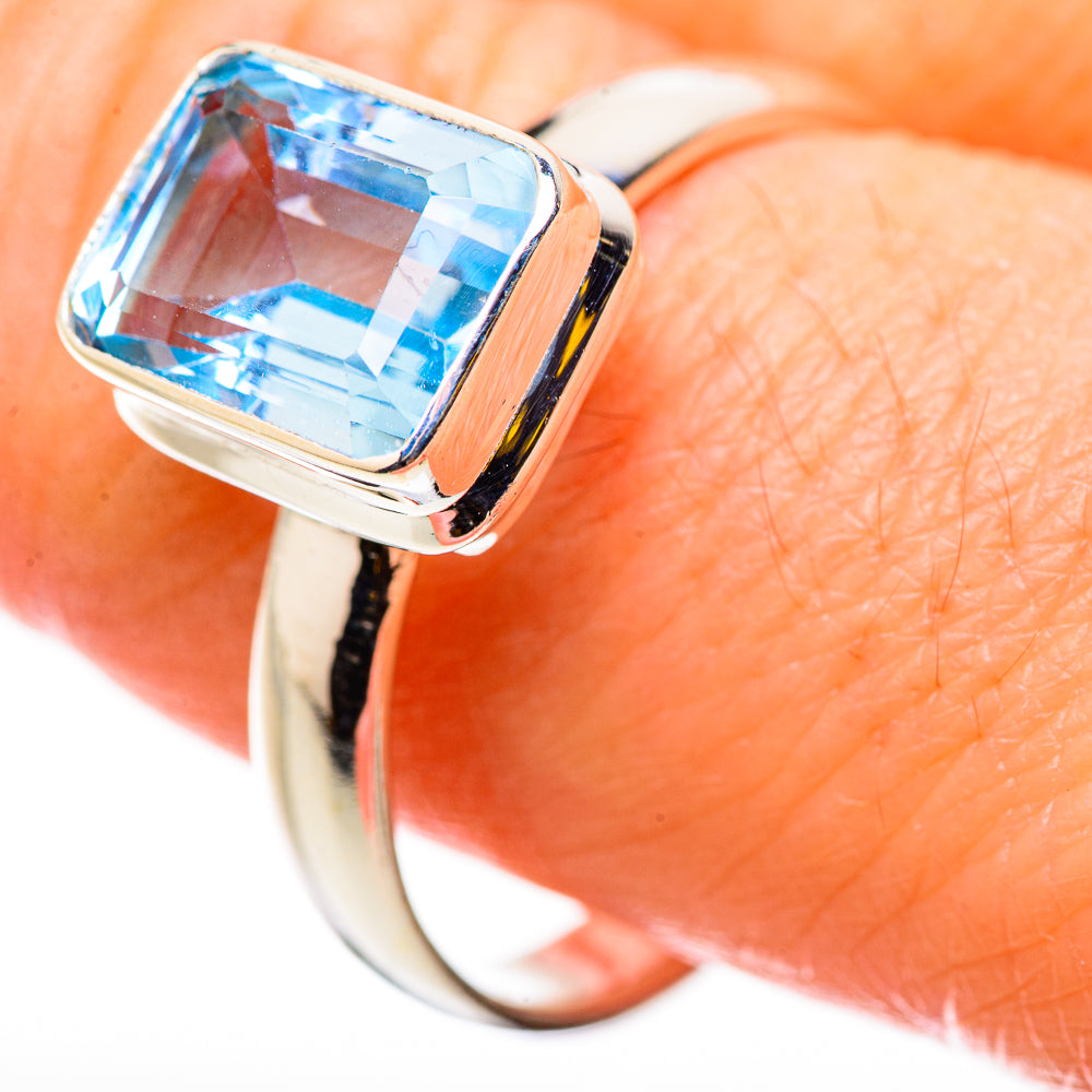 Blue Topaz Rings handcrafted by Anasilvercos - RING130987