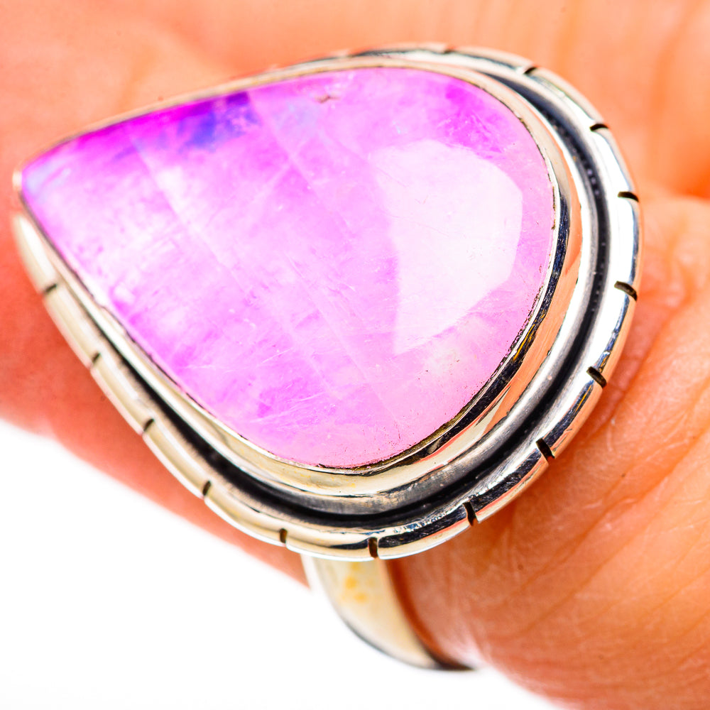Pink Moonstone Rings handcrafted by Anasilvercos - RING130989