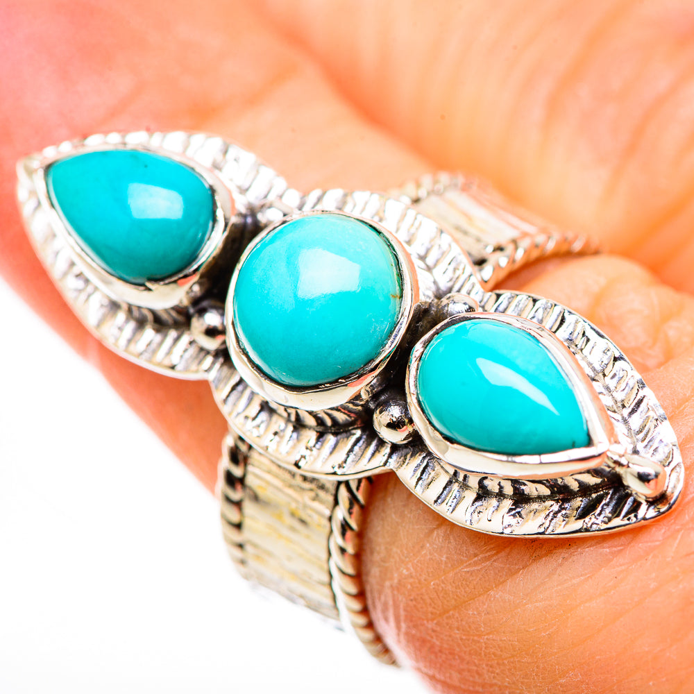 Sleeping Beauty Turquoise Rings handcrafted by Anasilvercos - RING130994