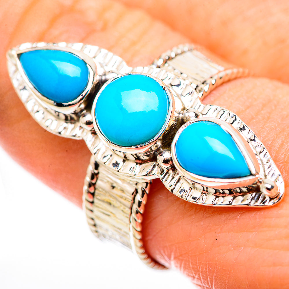 Sleeping Beauty Turquoise Rings handcrafted by Anasilvercos - RING130999
