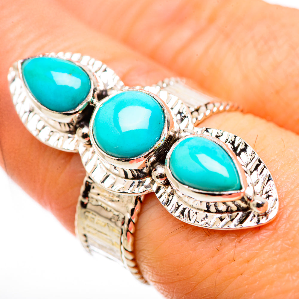 Sleeping Beauty Turquoise Rings handcrafted by Anasilvercos - RING131010