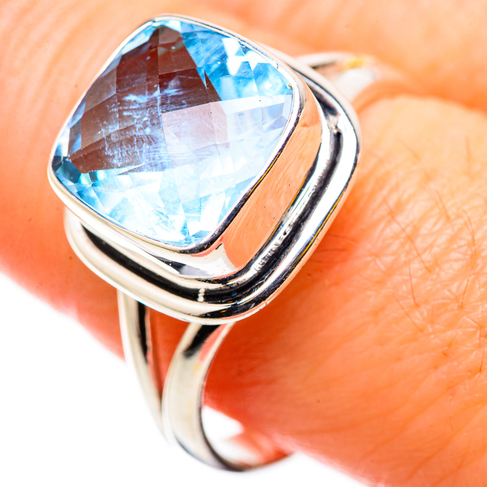 Blue Topaz Rings handcrafted by Anasilvercos - RING131011