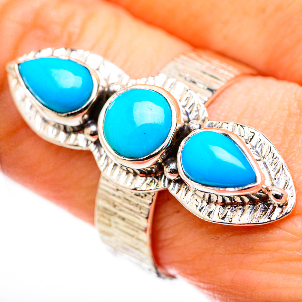 Sleeping Beauty Turquoise Rings handcrafted by Anasilvercos - RING131012