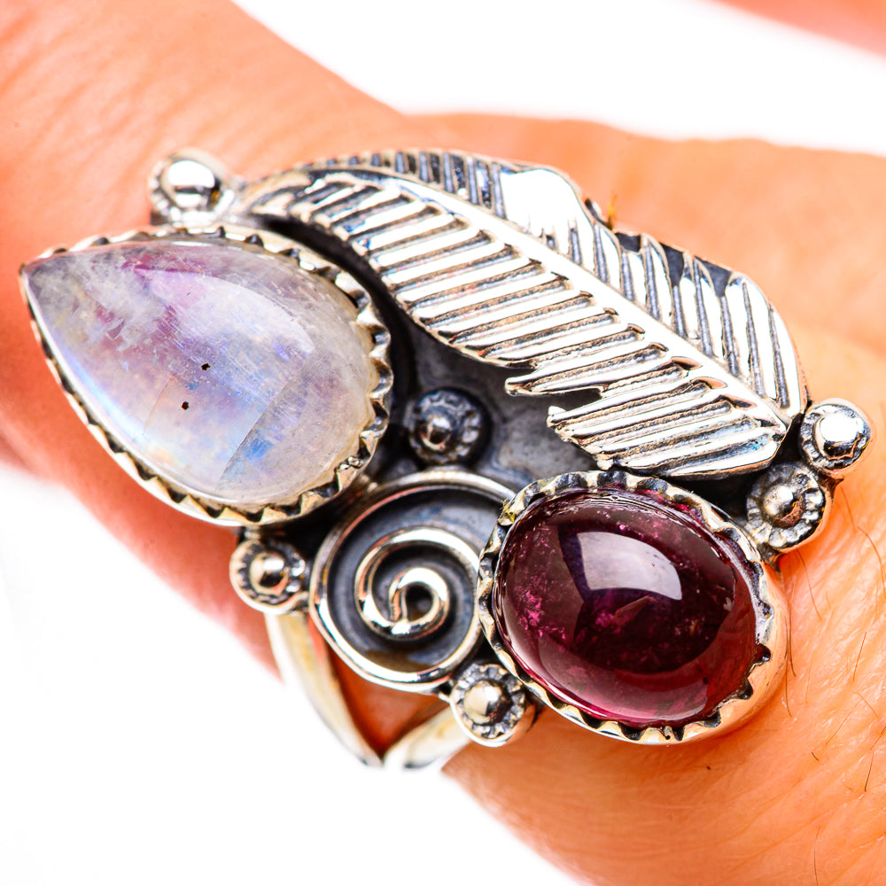 Rainbow Moonstone Rings handcrafted by Anasilvercos - RING131016